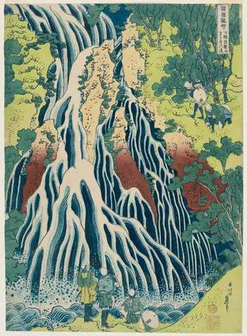 The Falling Mist Waterfall at Mount Kurokami by Katsushika Hokusai