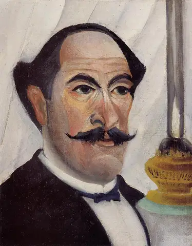 Self-portrait of the Artist with a Lamp by Henri Rousseau