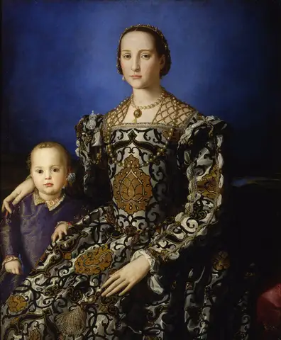 Portrait of Eleanor of Toledo with her son Giovanni de Medici by Agnolo Bronzino