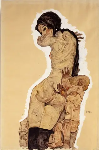 Woman with Homunculus by Egon Schiele