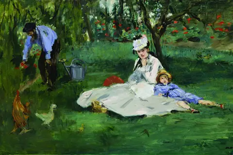 The Monet Family in Their Garden at Argenteuil by Édouard Manet