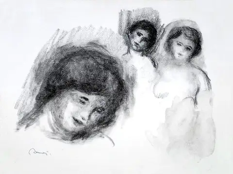 The Stone with Three Sketches by Pierre-Auguste Renoir