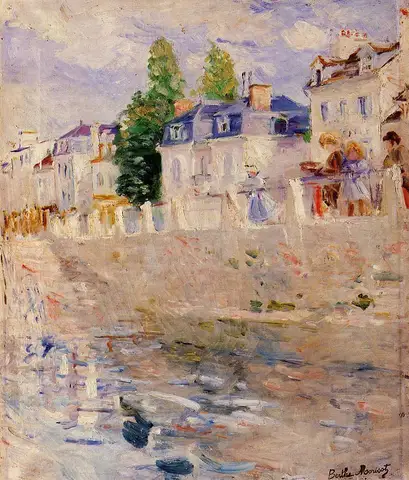 The Quay at Bougival by Berthe Morisot